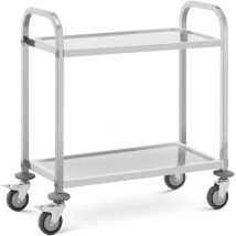 Royal Catering - Charriot De Service Charriot Vaisselle Roulettes Inox 2 Plateaux 64 kg