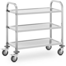 Royal Catering - Charriot De Service Charriot Vaisselle Roulettes Inox 3 Plateaux 81 kg