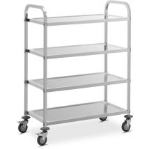 Royal Catering - Charriot De Service Charriot Vaisselle Roulettes Inox 4 Plateaux 144 kg