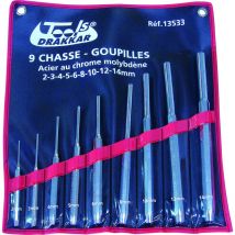 Drakkar Equipement - Chasse goupille par jeu de 9 diamètre 2 à 14 mm en acier drakkar tools - S13533