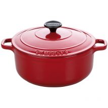 Chasseur - Runde emaillierte auflaufform aus gusseisen 24 cm erhabener rubin puc472458