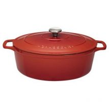 Chasseur - Ovale emaillierte auflaufform aus gusseisen 33 cm erhabener rubin puc473358