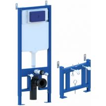 Châssis de bâti-support pour bidet, châssis réservoir caché complet de plaque de commande Inox pour couple de sanitaires suspendu