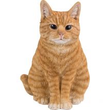 Chat assis en résine 29 cm Roux