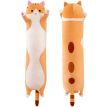 Sinbinta - Chat en Peluche Long Corps Oreiller câlin Dessin animé Peluches Chat Peluche Doux poupée oreillers Cadeaux pour Enfants Filles - Marron