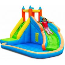 Play4fun - Château Aquatique Gonflable pour enfants 4m - Aire de jeux avec Escalade, Tobbogan et Piscine - Aqua Park