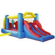 Airmyfun - Château gonflable : aire de jeux gonflable avec obstacles et double toboggan - surface de jeux : 560 x 255 x 190 cm - Wipe out
