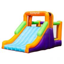 Airmyfun - Château Gonflable Toboggy avec toboggan xxl et mur d'escalade, Surface 435x200x220 cm - souffleur et sac de rangement inclus