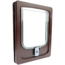 Chatière 2 positions marron 19.8 x 25 cm pour chat Zolux