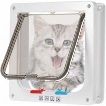 Ymyny - Chatière à puce électronique Chatière Chatière à puce électronique Marron Chatière avec kits de vis pour chat et petit chien Blanc, Medium
