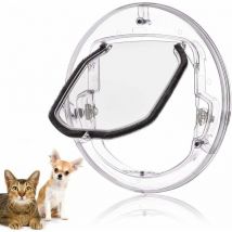 Jalleria - Chatière Pour Animaux De Compagnie Petite Porte Pour Chiens Et Chats Avec 4 Possibilités De Verrouillage Rond