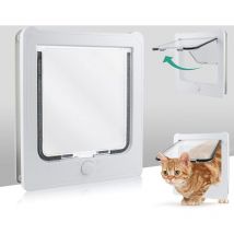 Tigrezy - Chatière pour Chat Facile à Installer, 4 Options de Verrouillage Manuel, Bonne étanchéité et Solide Chatière Porte Intérieure Chatiere pour