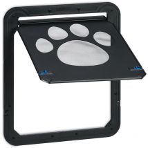 Relaxdays - Chatière pour moustiquaire de porte, gros chiens, aimants, verrouillable, h x l : env. 42 x 37 cm, noire
