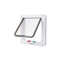Xidjuikm - Chatière Porte à 4 Positions Cat Mate Grande Blanc Porte Verrouillable pour Chat ou Chien Facile à Installer(23cmx 25cmx 5.5cm)