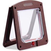 Chatière Pour Chat Chiens Petit Chatière Porte Puce 4 Voies Verrouillable Facile À Installer