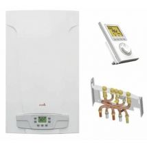 Chappee - Chaudière Gaz BasNox Luna st Blue Compact 2.24 Chappée 24 kW / vmc Complète (Douilles + Dosseret) avec Thermostat Filaire