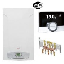 Chappee - Chaudière Gaz BasNox Luna st Blue Compact 2.24 Chappée 24 kW / vmc Complète (Douilles + Dosseret) avec Thermostat Connecté
