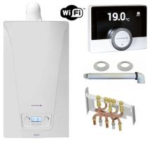 Chappee - Chaudière Gaz Murale Condensation Accea Chappée 25 kW Complète (Ventouse + Douilles + Dosseret) avec Thermostat Connecté