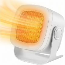 Ormromra - Chauffage d'appoint 1800W Silencieux Chauffage Soufflant Electrique, Mini Radiateur Soufflant Ceramique Safe Chauffage Bureau-Blanc