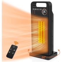 Ormromra - Aiperq Chauffage D'Appoint 1400/2000w, Eco Radiateur Electrique Céramique, Ptc Chauffage Electrique,2-12h Minuterie,60°oscillation, 