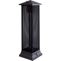 Chauffage de Terrasse en Acier Halogène Électrique Autoportant Accessoire de Jardin Extérieur Patio Noir Tunupa