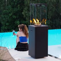 Azura Home Design - chauffage extérieur gaz patio light noir