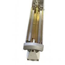 Chauffage infrarouge 1500W court blanc 450x100x170mm 230V reflecteur argent pour tertiaire interieur IP20 IRCTB15