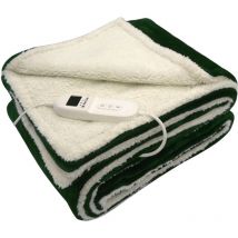 Purline - Chauffe-lit électrique 160W effet peau de mouton vert et beige