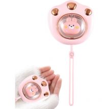 Chauffe-mains rechargeable – 1200 mAh, chauffe-mains électrique, griffe de chat mignonne, petit chauffe-mains portable (rose)