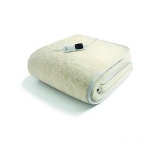 Imetec - Chauffe Matelas - Chauffant Confort Surmatelas Chauffant 1 Place 100% Laine et Mérinos, 150 x 80 cm - Chauffage Rapide-6 Températures