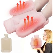 S-giant - Chauffe Pied, 2L Bouillotte Pied, 2 en 1 Bouillottes Peluche avec Couverture en Peluche Douce, Semelle Antidérapante Durable, Convient pour