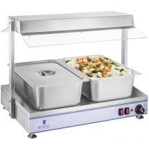 Royal Catering - Chauffe Plat 2 Lampes Halogenes Plaque Chauffante 1100W Acier Inoydable Rechaud