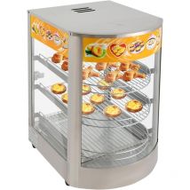 Chauffe-plats 50 l, armoire chauffante vitrine maintien au chaud 35x42x52cm 3 étagères en acier inoxydable 30-85 °c cantines, boulangeries, cafés,