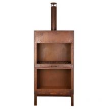 Esschert Design - Chauffe-terrasse + range bois rouillé xl