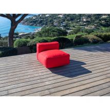 BOBOCHIC - Chauffeuse 1 place sans accoudoir pour canapé de jardin modulable GIULIA avec bâche de protection Rouge