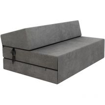 Chauffeuse convertible moderne - FDM - Graphite 14 cm x 121 cm x 204 cm - Fabrication Européenne