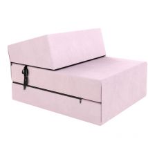 Chauffeuse convertible moderne FDM Rose pâle 14 cm x 71 cm x 204 cm - Fabrication Européenne