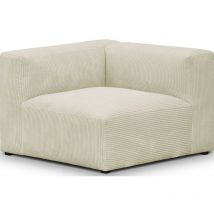 Homifab - Chauffeuse d'angle à gauche modulable en velours côtelé beige - Modulo