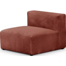 Homifab - Chauffeuse sans accoudoirs modulable en velours côtelé rouille - Modulo New