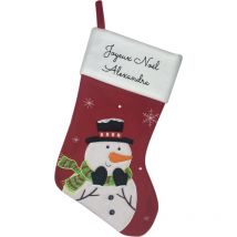 Chaussette - Botte de Noël décorative personnalisée pour cheminée | Bonhomme de neige