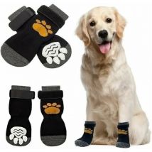 Cyslmuk - Chaussettes antidérapantes pour chien Chaussettes antidérapantes pour chien d'intérieur 2 paires de chaussettes pour chien pour la