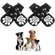 Chaussettes antidérapantes amusantes pour chien avec sangles réglables – Contrle de traction puissant antidérapant pour intérieur sur sols en bois