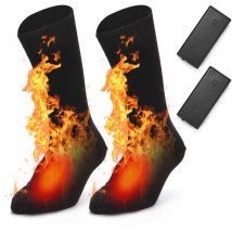Chaussettes chauffantes électriques, chaussettes chaudes d'hiver alimentées par batterie, chaussettes chauffantes d'extérieur unisexes (2 piles pour