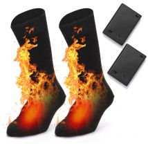 Chaussettes chauffantes électriques, chaussettes chaudes d'hiver alimentées par batterie, chaussettes chauffantes d'extérieur unisexes (3 piles pour
