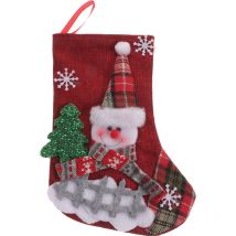 chaussettes de Noël Bonhomme de neige Bas de Noël Cadeaux Sac de chaussettes de Noël Arbre de cheminée Décorations murales à suspendre Sacs de bonbons