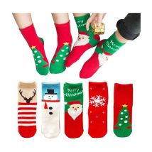 Chaussettes de Nol pour enfants, 5 paires de chaussettes de Nol unisexes, chaussettes en coton amusantes d'hiver, cadeau de Nol pour garons et
