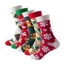 Sunxury - Chaussettes de Nol pour femmes Compression Running Fuzzy Crew Unisexe Funny Holiday Coton Adulte Nouveauté Cozy Crazy Lot de 6 pour filles