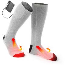 Chaussettes électriques, chaussettes chaudes d'hiver, chaussettes chauffantes à batterie sèche, lavables, protection contre le froid et chaleur,
