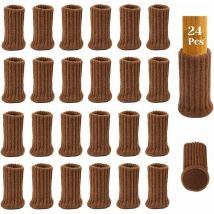 Chaussettes pour jambes de chaise 24pcs avec coussinets en feutre, chaussons de meubles tricotés à haute élasticité avec double couche, protecteurs