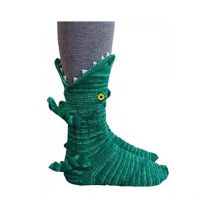 Chaussettes unisexes pour enfants, chaussettes rondes fantaisie à large ouverture, motif dinosaure 3D, mi-mollet, mignonnes